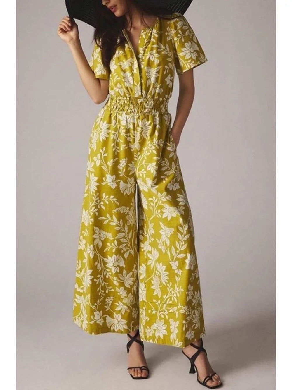 Anthropologie Somerset Jumpsuit Yellow Wide Leg NWT